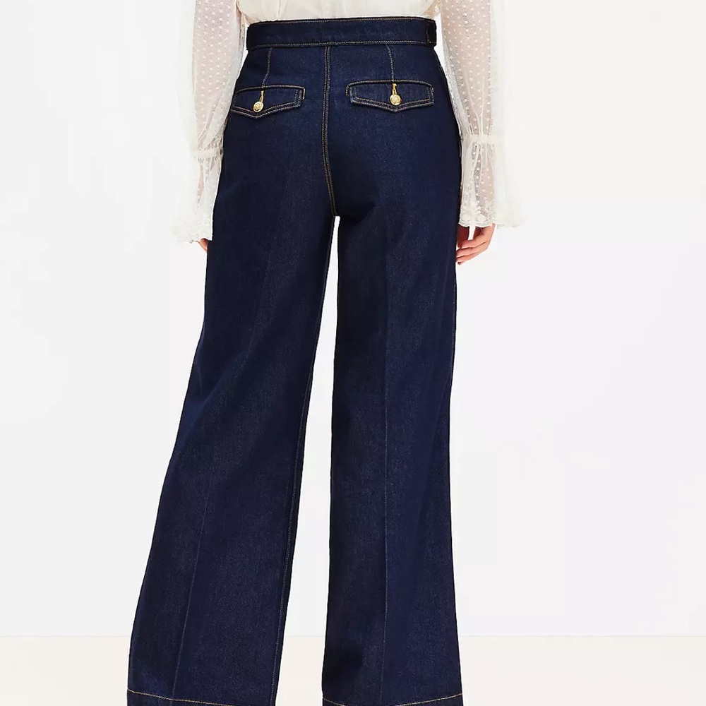 Loft Refined High Rise Trouser Jeans in Rinse Wash - Picture 2 of 3
